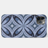 ブルー幾何学模様レトロスタイル Case-Mate iPhoneケース (裏面(横))