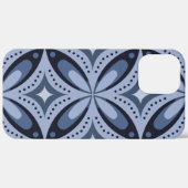 ブルー幾何学模様レトロスタイル Case-Mate iPhoneケース (裏面 (横))