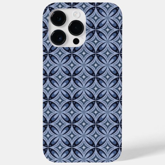 ブルー幾何学模様レトロスタイル Case-Mate iPhoneケース (裏面)