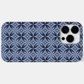 ブルー幾何学模様レトロスタイル Case-Mate iPhoneケース (裏面 (横))