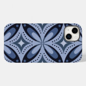 ブルー幾何学模様レトロスタイル Case-Mate iPhoneケース (裏面 (横))