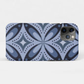 ブルー幾何学模様レトロスタイル Case-Mate iPhoneケース (裏面(横))