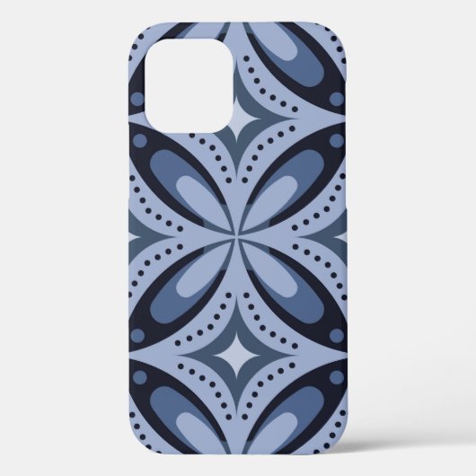 ブルー幾何学模様レトロスタイル Case-Mate iPhoneケース (裏面)