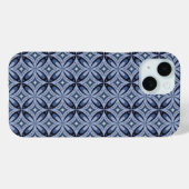 ブルー幾何学模様レトロスタイル Case-Mate iPhoneケース (裏面 (横))