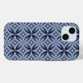 ブルー幾何学模様レトロスタイル Case-Mate iPhoneケース (裏面 (横))