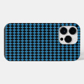 ブルー幾何学模様 iPhoneケース (裏面横)