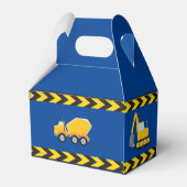 ブルー建築ダンプトラックボーイズバースデーパーティー フェイバーボックス (裏面サイド)