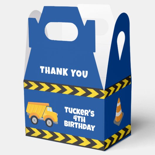 ブルー建築ダンプトラックボーイズバースデーパーティー フェイバーボックス (オープン)