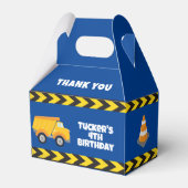 ブルー建築ダンプトラックボーイズバースデーパーティー フェイバーボックス (正面サイド)