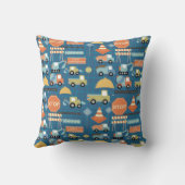 ブルー建築トラックの幼児パーティーギフト クッション (裏面)