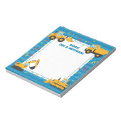 ブルー建築トラックパーソナライズされた（ユダヤ教の）バル・ミツバー ノートパッド (回転)