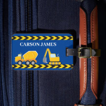 ブルー建築トラックボーイズパーソナライズされたキッズ