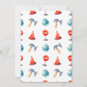 ブルー建築トラックボーイバースデーパーティー 招待状 (裏面)