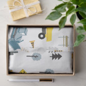 ブルー建築トラック&サイトテーマパターン 薄葉紙 (ギフト)