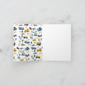 ブルー建築トラック&サイトテーマ誕生日 カード (内部)