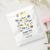 ブルー建築トラック&サイト誕生日パーティー フェイバーバッグ (封をした状態)