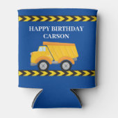 ブルー建築車カスタム両バースデーパーティー 缶クーラー (正面)