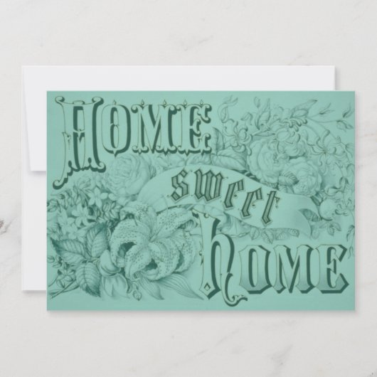 ブルー引っ越し祝いパーティー招待状 招待状 (正面)