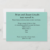 ブルー引っ越し祝いパーティー招待状 招待状 (裏面)