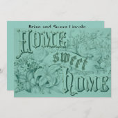 ブルー引っ越し祝いパーティー招待状 招待状 (正面/裏面)