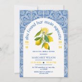 ブルー彼女は彼女の主な絞りブライダルシャワーを見つけた 招待状 (正面)