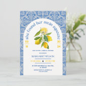 ブルー彼女は彼女の主な絞りブライダルシャワーを見つけた 招待状 (スタンド正面)