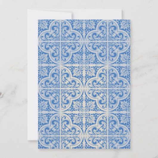 ブルー彼女は彼女の主な絞りブライダルシャワーを見つけた 招待状 (裏面)