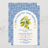 ブルー彼女は彼女の主な絞りブライダルシャワーを見つけた 招待状 (正面/裏面)