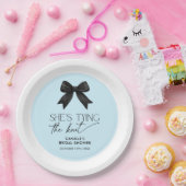 ブルー彼女は結び目の弓結婚の ペーパープレート (パーティー)