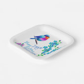 ブルー忘れバード私はフローラ70th誕生日パーティー ペーパープレート (傾斜あり)