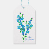 ブルー忘れバード私はフローラ80th誕生日パーティー ギフトタグ (裏面)