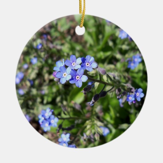 ブルー忘れメノオーナメント セラミックオーナメント (正面)