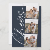 ブルー応援シンプルスモダンプエレガントリスクリプト シーズンカード (正面)