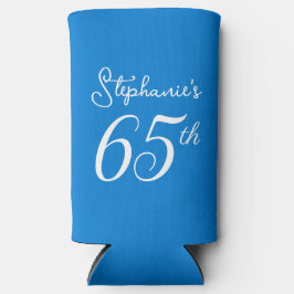 ブルー応援65歳65歳の誕生日パーティー スリム缶クーラー