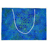 ブルー恐竜の隠れ抱き枕 ラージペーパーバッグ (裏面)