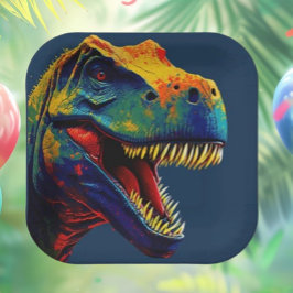 ブルー恐竜誕生日 ペーパープレート