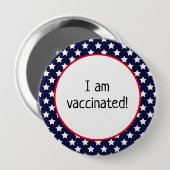 ブルー愛国心を越えたスター私は予防接種 缶バッジ (正面&裏面)