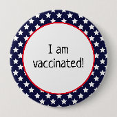 ブルー愛国心を越えたスター私は予防接種 缶バッジ (正面)