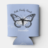 ブルー感動的（昆虫）オオカバマダラ、モナークバタフライモノグラム 缶クーラー (裏面)