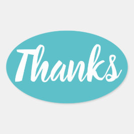 ブルー感謝していユーシンプルビジネスのステッカー 楕円形シール