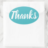 ブルー感謝していユーシンプルビジネスのステッカー 楕円形シール (バッグ)