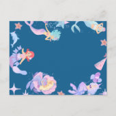 ブルー感謝していユーバースデーパーティー人魚テーマ ポストカード (裏面)