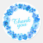 ブルー感謝していリースお水の色のアートシール ラウンドシール (正面)