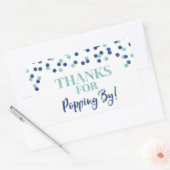 ブルー感謝してい紙吹雪 長方形シール (封筒)