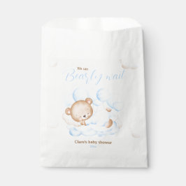 ブルー我々はベアベビーシャワーを待つことができる フェイバーバッグ