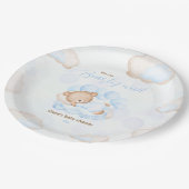 ブルー我々はベアベビーシャワーを待つことができる ペーパープレート (アングル)