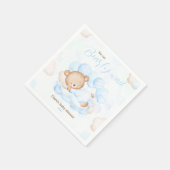 ブルー我々はベアベビーシャワーナプキン待つことができる スタンダードカクテルナプキン (角)