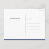 ブルー我々は可愛い男の子の赤ちゃんシャワーを待つことができる インビテーションポストカード (裏面)