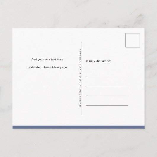 ブルー我々は可愛い男の子の赤ちゃんシャワーを待つことができる インビテーションポストカード (裏面)