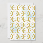 ブルー我々は月の赤ちゃんシャワー上にある 招待状 (裏面)